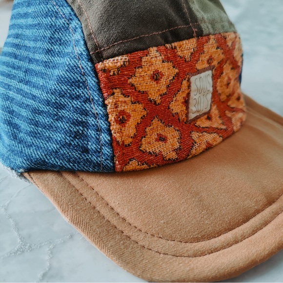 Rare Sous Bois 5-Panel Hat – Handmade Patchwork, Upcycled, One-of-a-Kind (S/M) - Picture 2 of 4